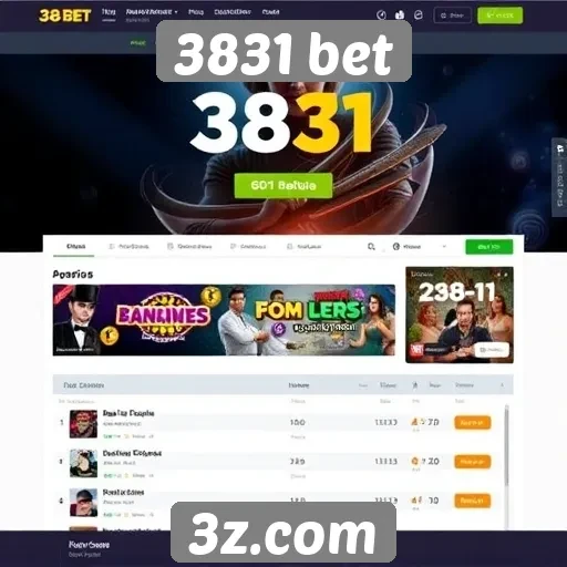 Interface do usuário no site 3831 bet